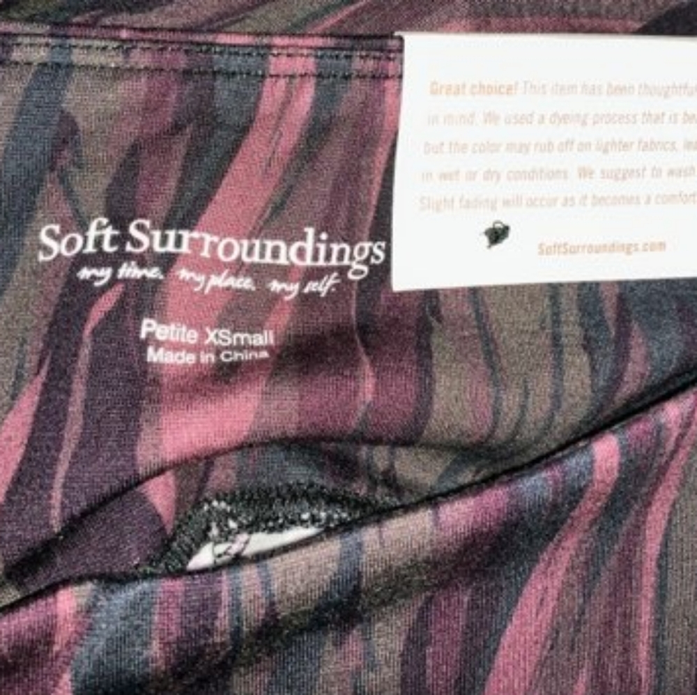 🗻 - NWT Soft Surroundings sz 2-4 petite xs Watercolor Ankle Leggings - Picture 4 of 4